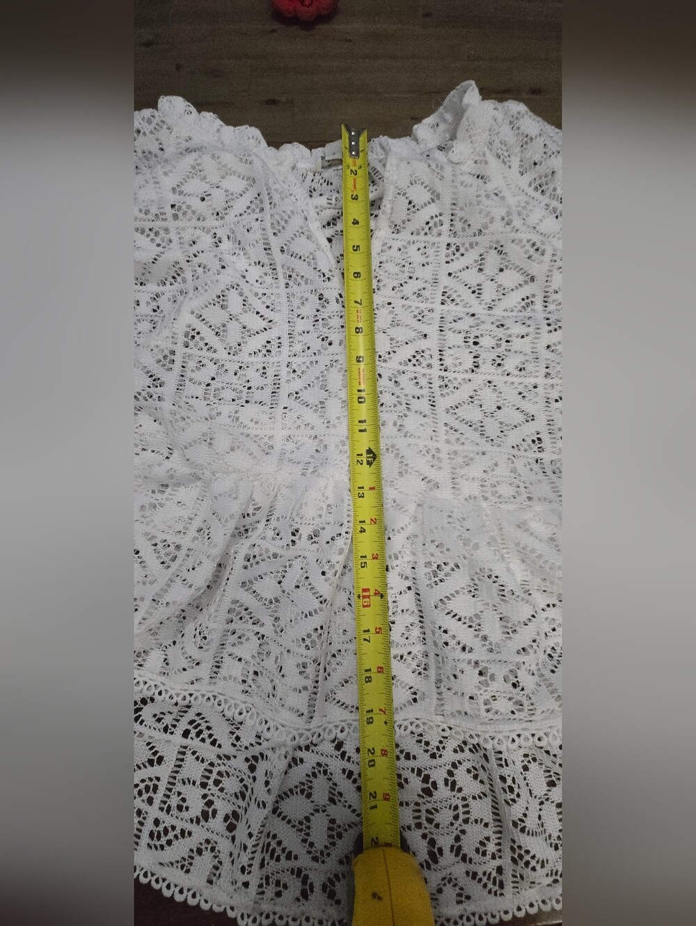 Cato White Lace Peplum Blouse Resortwear, Festival, White Night, Cruise Cover Up - Picture 11 of 13
